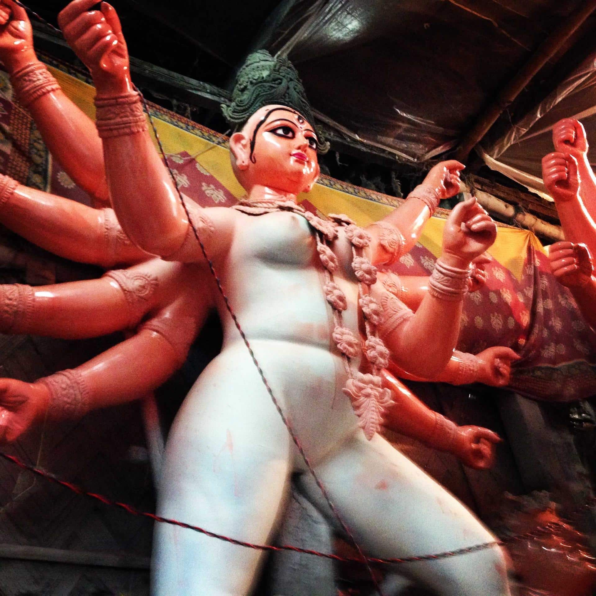 Durga Being Created in Kumortuli 