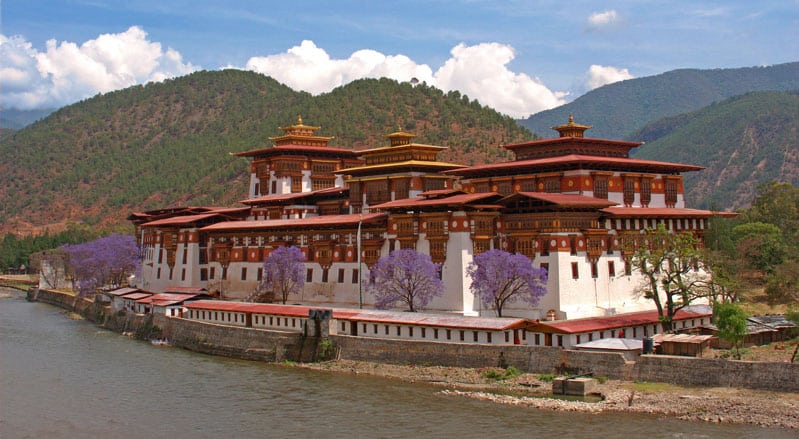 Punakha Dzong In Spring Photo courtesy Wikimedia Commons
